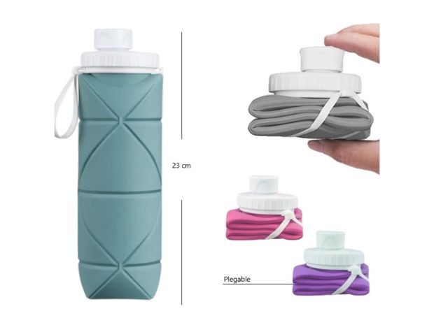 &u+ BOTELLA PLASTICO PORTATIL SILICONA PLEGABLE